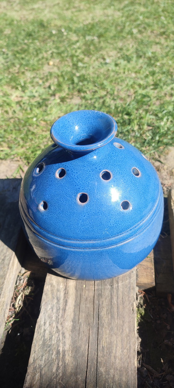 Image 1 of Handmade flower frog, La Draille pottery (Anduze)