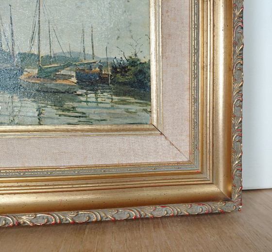 Bateaux De Plaisance, Claude Monet - Vintage Reproduction 1950s – Paintings & Drawings, Canvas (photo 5 of 14)