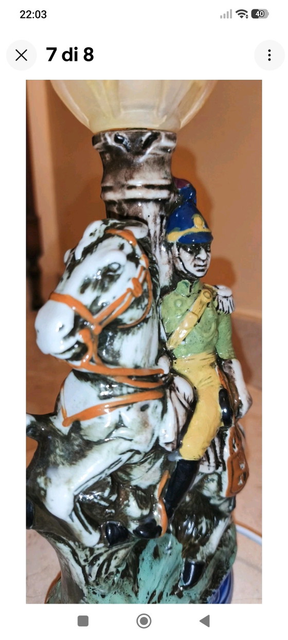 Official Biscuit Porcelain Horse Table Lamp – Glass (photo 8 of 9)