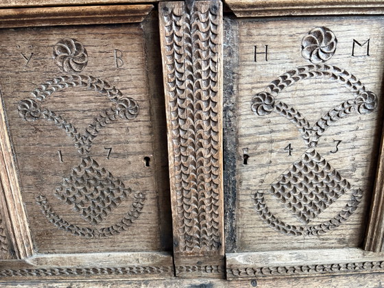 Trouwkist uit 1743 – Opbergkast, IJzer, Hout (photo 3 of 5)