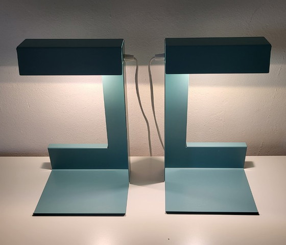 2000s Left or Right Tafel- of Wandlamp van Appelius/Slawinski, turquoise/lichtblauw – Konstatin Slawinski (photo 2 of 8)