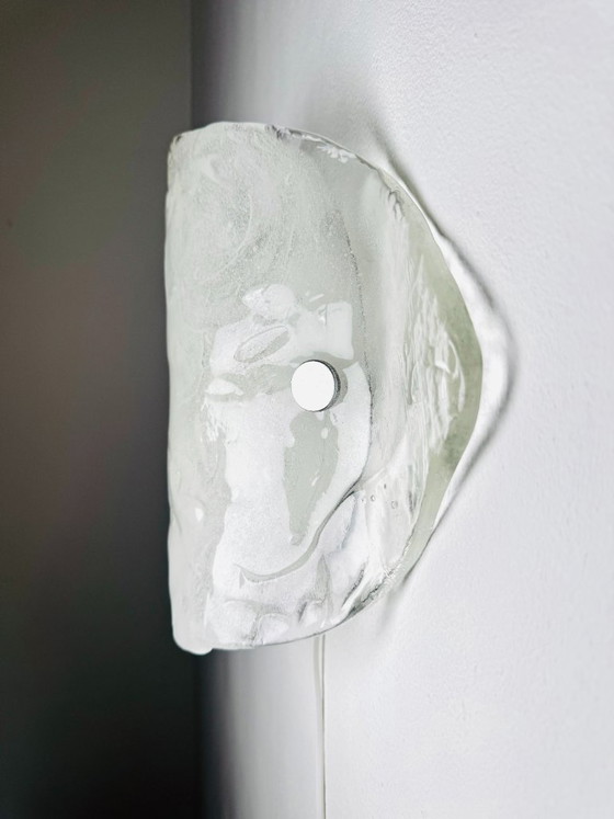 Model 4636/2 Ice Glass Wall Lamp by Carlo Nason for Franken KG, Germany, 1970s – Wall lights, Murano Glass (photo 3 of 7)