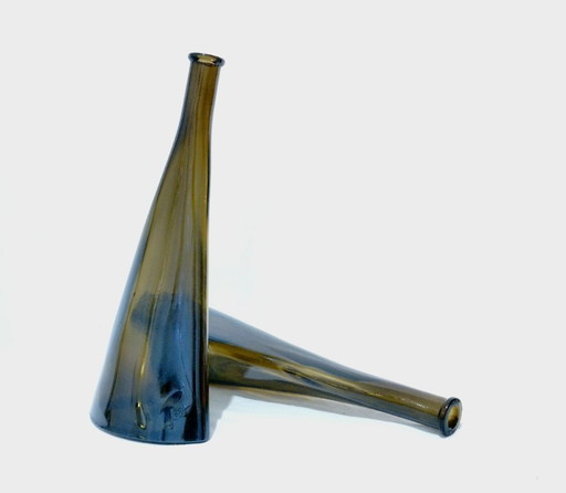 Ensemble de 2 bouteilles vintage en verre de Berne de Paco O. Frey – Style moderne du milieu du siècle