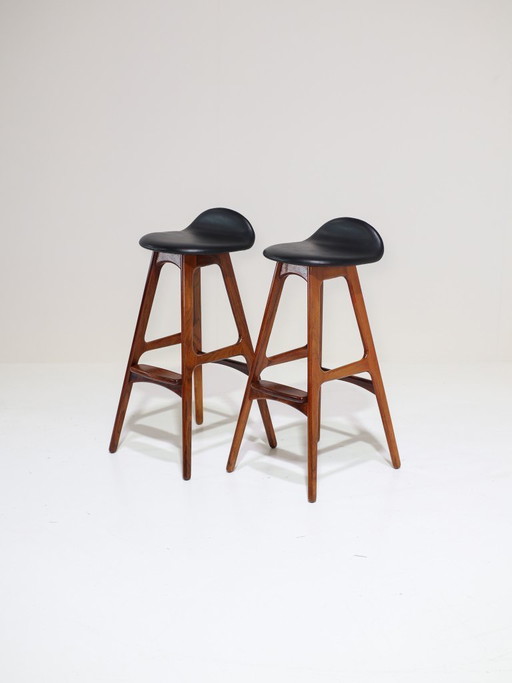 2x Barhocker Erik Buch OD61 Palisanderholz Dänisch 1960er Jahre