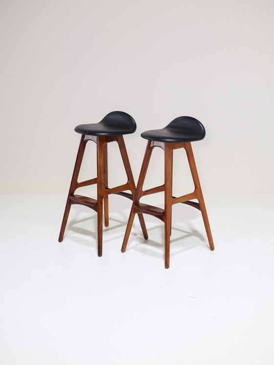 Image 1 of 2x Barhocker Erik Buch OD61 Palisanderholz Dänisch 1960er Jahre