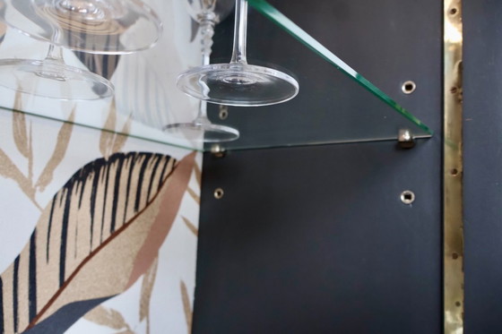 Image 1 of Mobile Art Déco con vetrina in vetro curvo – Restaurato, impiallacciatura in radica, illuminazione