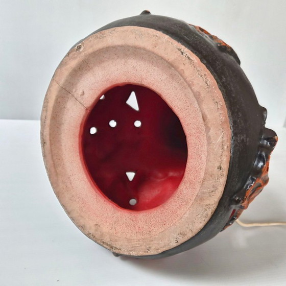 Image 1 of BELANGRIJKE VINTAGE KERAMISCHE LAMP UIT 1970 MET DUBBELE ONTSTEKING, JAREN 70, WEST-DUITSLAND