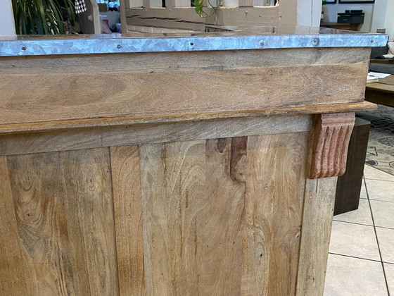 Image 1 of Mobili da bar antichi e autentici, stile vintage, bancone da bistrot, rovere e zinco, anni '50