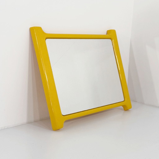 Yellow Plastic Mirror from Veart, 1970s