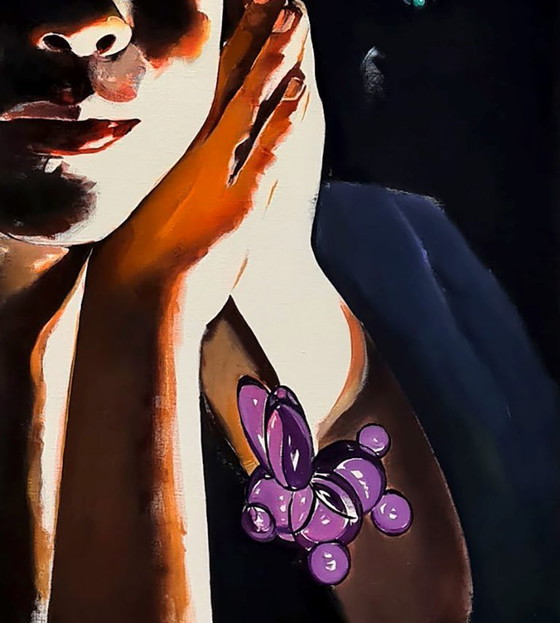 Pittura a Olio Originale Arte Contemporanea Pop Art Mondo dei Sogni, Dipinti e disegni, Tela, Nero, Modern (foto 7 di 7)
