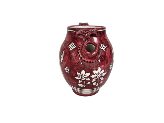 Image 1 of Deruta Mateucci - cranberry red - hand-painted - Italy - 1960s