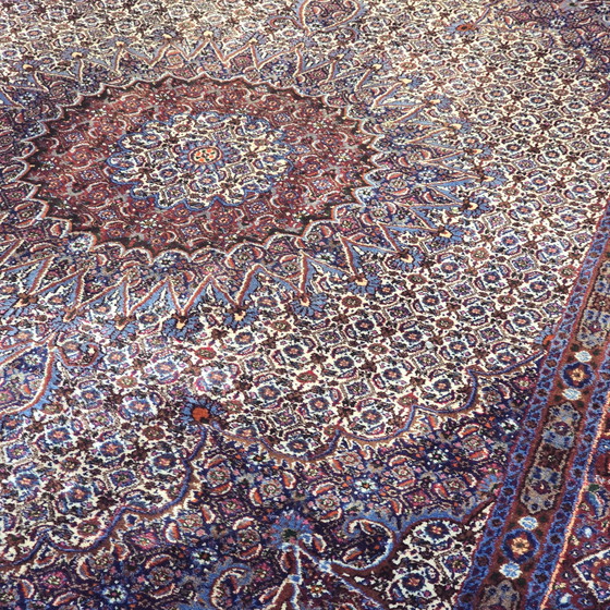 Image 1 of Antiek origineel Isfahan Perzisch oosters tapijt handgeknoopt 300x205cm TOP conditie zijde op nieuwe wol uniek