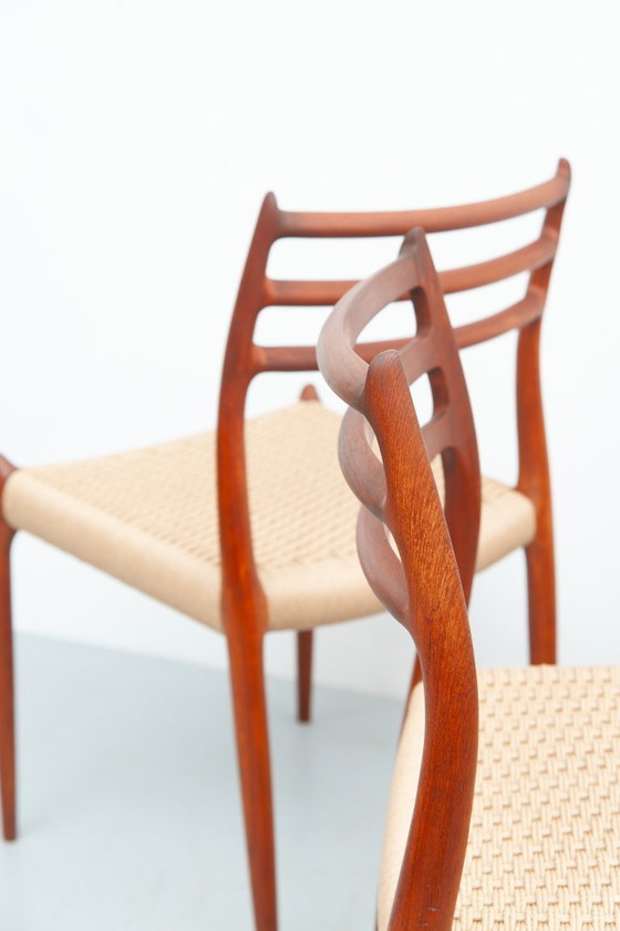 Image 1 of 6x Model 78 made of teak by Niels Otto Møller for J.L. Møller Møbelfabrik (1950s)