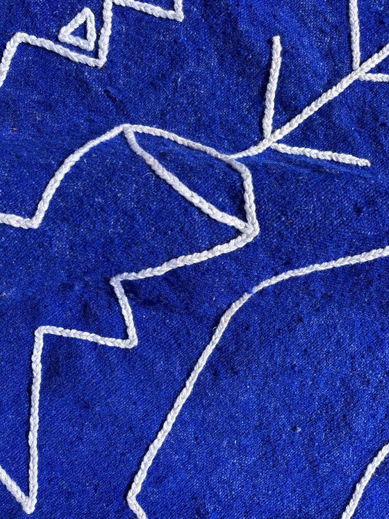 Handmade Moroccan Majorelle Blue Wool Rug – 110 × 170 cm – Rugs & carpets (photo 8 of 11)