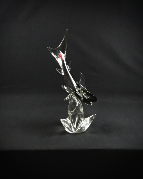 Image 1 of Murano glass shark signed Maestri Vetrai modernist vintage 60s