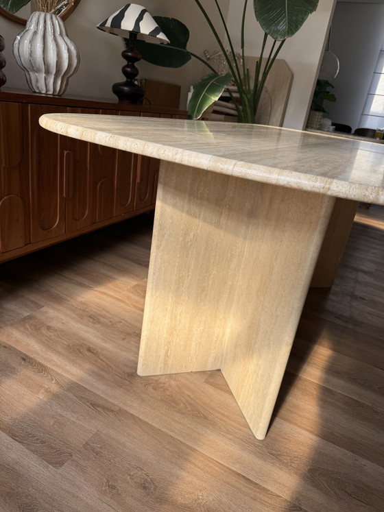 Vintage Travertine Dining Table (photo 3 of 5)