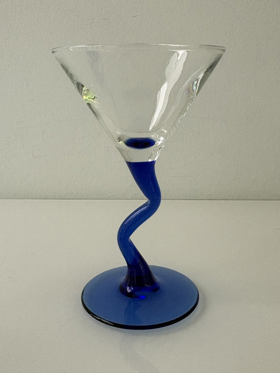 Image 1 of Set van twee 1980’s martini-glazen in Memphis-stijl van Liberty Glass