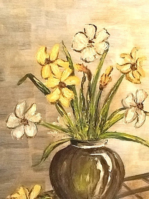Schitterend stilleven - Boeket narcissen - Raymond BOVY (1960)