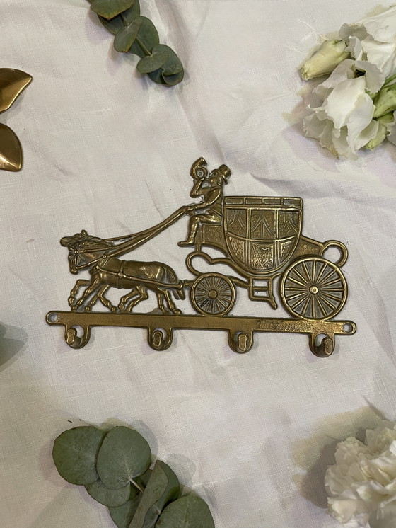 Image 1 of brass horse wall-mounted key holder