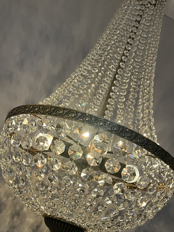 2x XL Bag Chandelier Pendant Lamp Crystal Bronze Color Frame (photo 5 of 8)