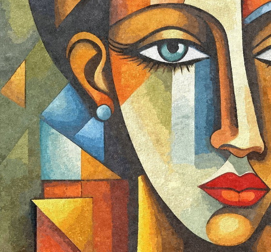 Image 1 of Tela astratta di donna / Arte astratta / Decorazione murale (50 x 75 cm)