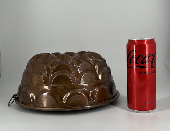 Image 1 of Antique Copper Cake Mold – Ø 25 cm | Vintage Kitchen Object