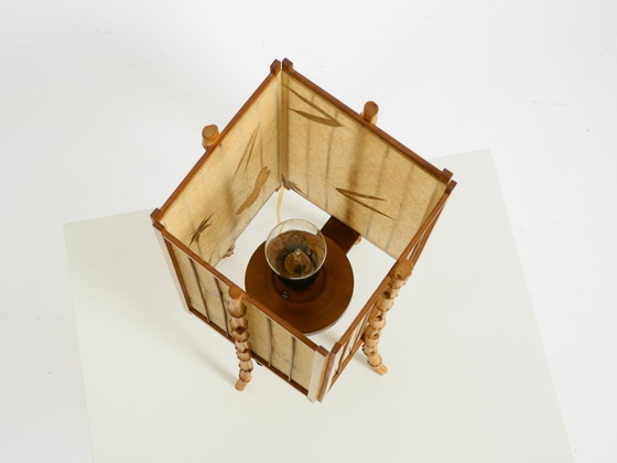 Beautiful French Mid-Century Modern Table Lamp Made Of Bamboo And Parchment Paper (photo 11 of 20)