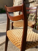 Set van 6 vintage Scandinavische stoelen uit de jaren 50 in palissanderhout.