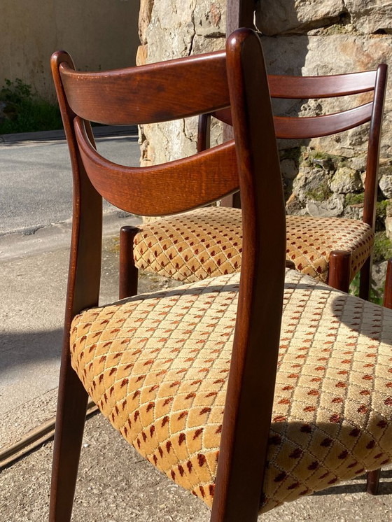 Image 1 of Set van 6 vintage Scandinavische stoelen uit de jaren 50 in palissanderhout.