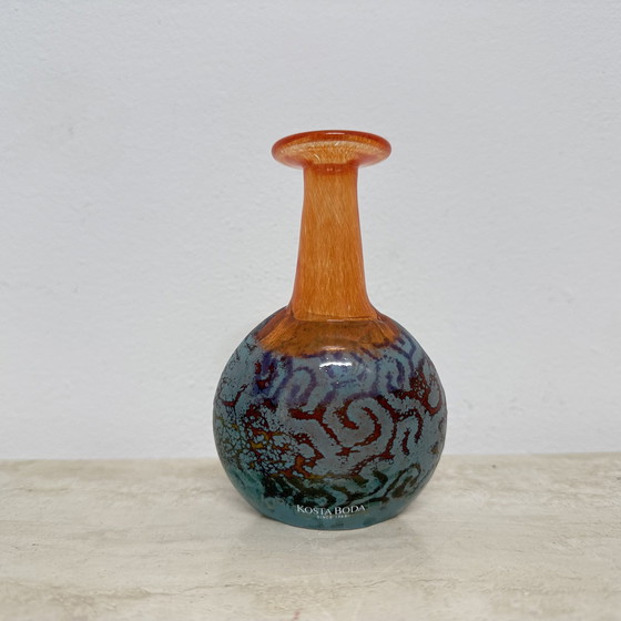 Image 1 of Raro Kjell Engman para Kosta Boda Suecia jarrón Rio face glass jarrón en miniatura