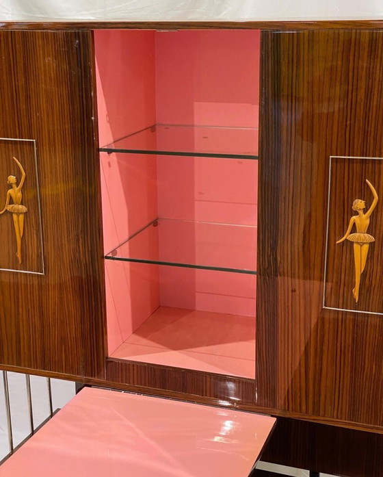 Image 1 of Mobiletto da parete / bar italiano con tavolo pieghevole