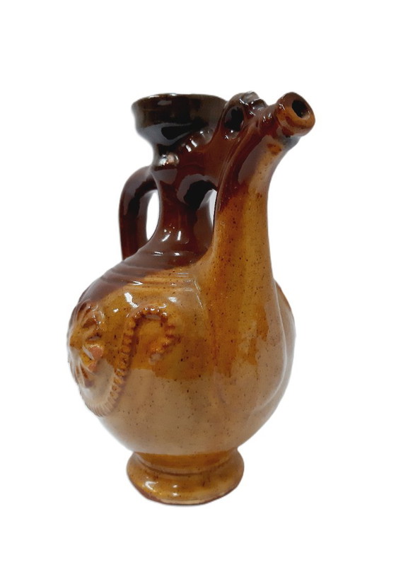 Image 1 of Vintage glazed ceramic pitcher 14 cm