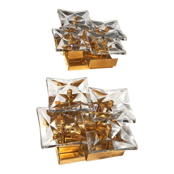 Image 1 of Set di 2 lampade da parete in cristallo Kinkeldey Hollywood Regency, 1970