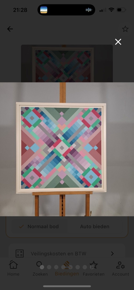 Roel Rolleman - acrylic painting - 1982 - 5:13 A.M. - 75x75 cm