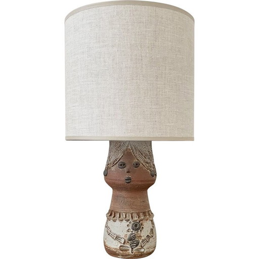 Vintage ceramic table lamp by Thérèse Bataille for Dour Belgium