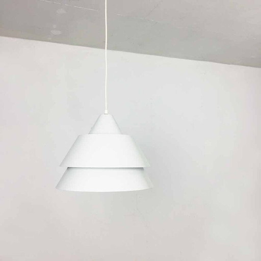 Vintage wit metalen hanglamp door Jo Hammerborg voor Fog en Morup, 1960