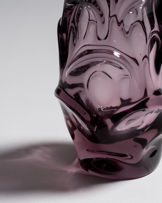 Image 1 of Mid-Century Modern Skulpturale Glasvase von Jan Beránek für Škrdlovice, 1950er Jahre