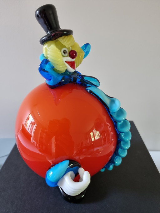 Glass Blown Clown ( Murano look)