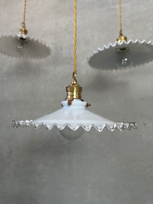 5 lampade a collare opaline