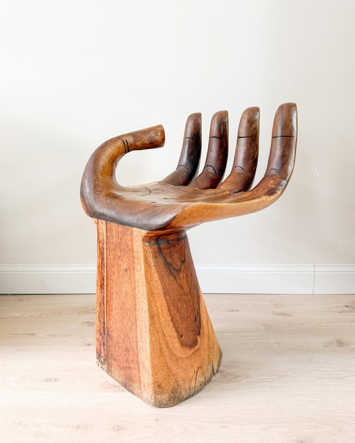 Sculptural Wooden Hand Chair