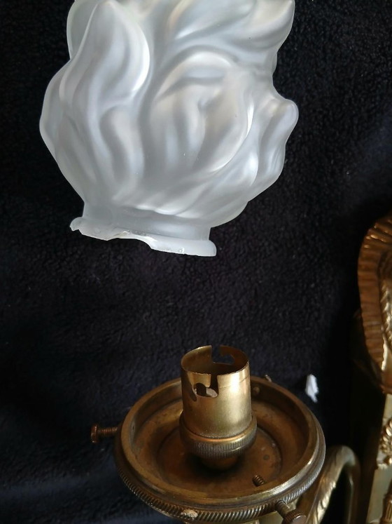 Rara Applique 1° Impero Bronzo Massiccio Sfinge Egizia – Bronze, Glass (photo 11 of 16)