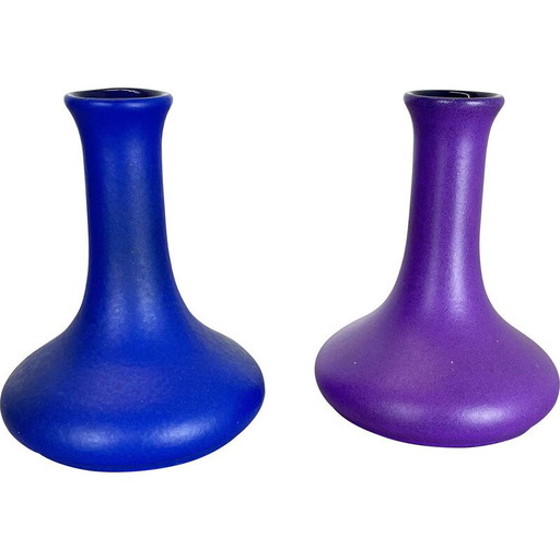 Paire de vases vintage en céramique de lave grasse pour Marei Ceramics, Allemagne, années 1970