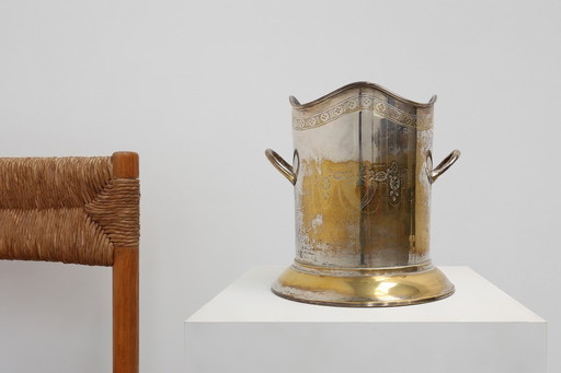 Antique Silver-Plated Copper Champagne Bucket, France, circa 1900