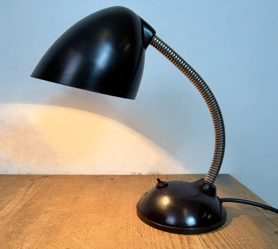 Image 1 of Vintage Brown Bakelite Gooseneck Table Lamp, 1950s