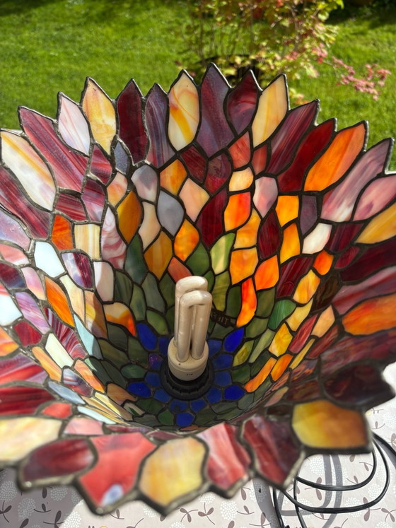 2 Tiffany Table lamps – tifanny, Glass, Marble (photo 3 of 5)