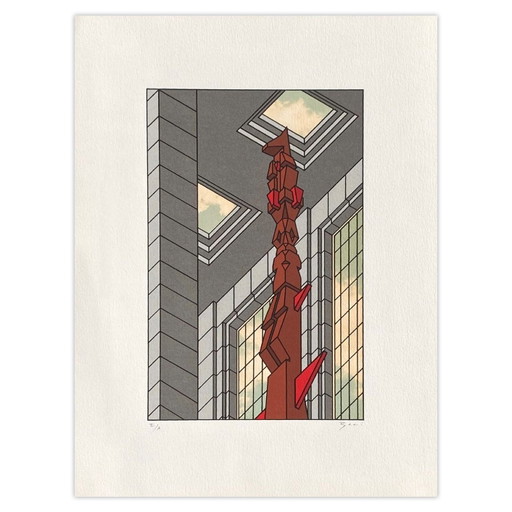 Totem sérigraphié signé par Alberto Bali – lithos zeefdrukken, Paper (photo 2 of 5)