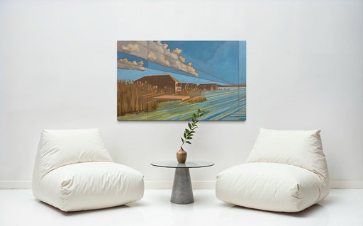 Seaside, oil painting, 130x80 cm, Sandra Kolondam