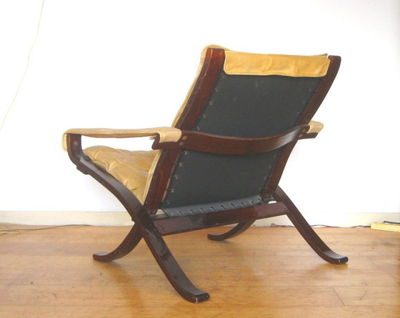 Flex Safari Folding Chair Westnofa Ingmar Relling 1960s – Wood, Leather (photo 5 of 12)