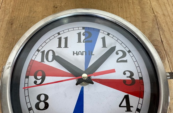 Image 1 of Vintage blauwe Hanil maritieme wandklok, jaren 80