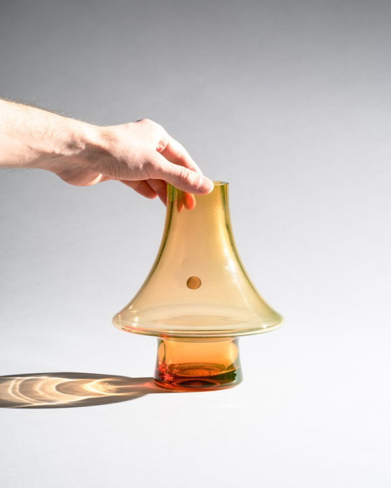 Image 1 of WMF Cari Zalloni Uranium Glass Vase Duo Space-Age Design Vintage Futurism Style